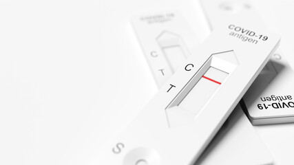 Negative test result by using rapid test device for COVID-19. 3d illustration