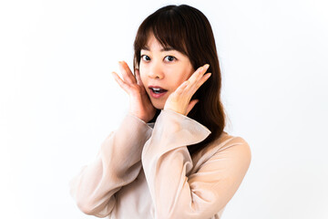 Fototapeta premium 驚く若い女性