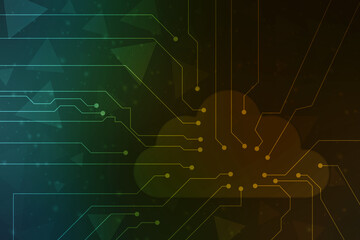 2d illustration of Cloud computing, Digital Cloud computing Concept background. Cyber technology, internet data storage, database and data server concept