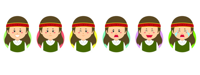 Latvia Avatar with Various Expression