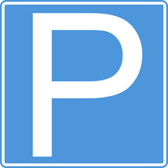 Parking road sign. Warning for transport drivers.