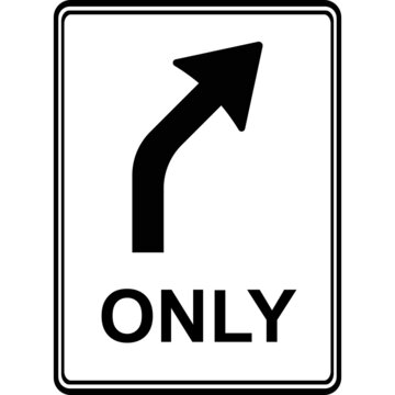 Road sign, traffic from the straight lane. Vector image