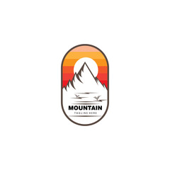 mountain logo landscape illustration concept design vector