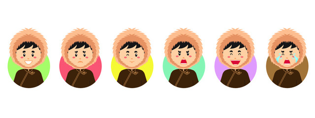 Mongolian Avatar with Various Expression