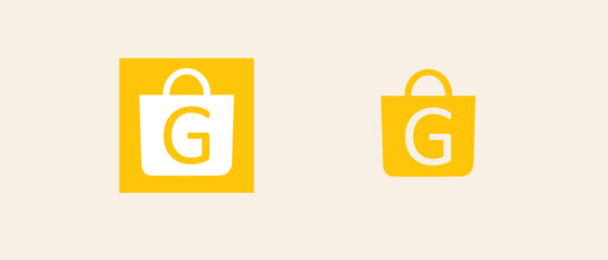 shopping bag sign symbol logo or shopping bag icon

vector shopping bag, suitable for shopping app icons, store websites and UI UX icons.

Yellow bag icon design with letter G.