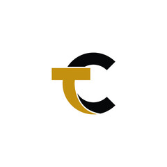 Letter TC simple logo design vector - obrazy, fototapety, plakaty