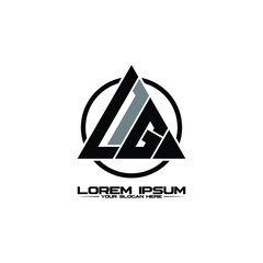 Letter LG triangle logo design vector