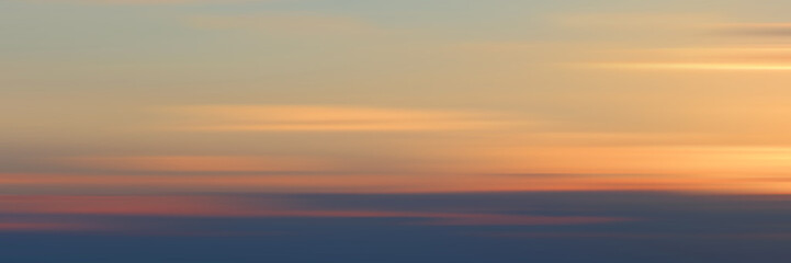 Naklejka na ściany i meble Panoramic view of the sunset sky, vector background