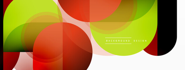 Obraz premium Creative geometric wallpaper. Minimal circle triangle and square line abstract background. Vector illustration for wallpaper banner background or landing page