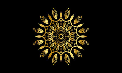 Golden pattern mandala design luxury ornamental mandala background design in gold color

