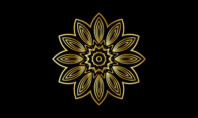 Golden pattern mandala design luxury ornamental mandala background design in gold color

