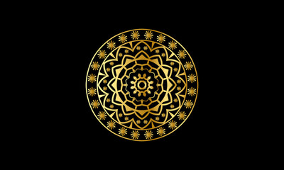 Golden pattern mandala design luxury ornamental mandala background design in gold color

