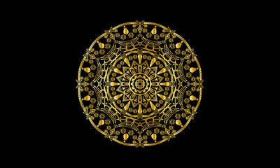 Golden pattern mandala design luxury ornamental mandala background design in gold color

