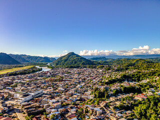 landscape with mountains in tingo maria peru