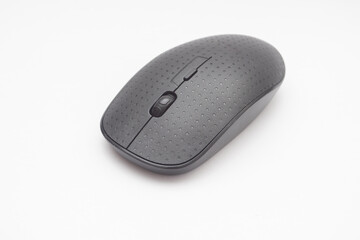 Black Wireless Computer Mouse isolated on white background