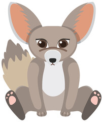 Cute fennec fox in flat style