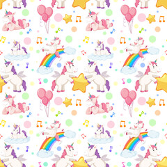 Fantasy unicorn seamless pattern © blueringmedia