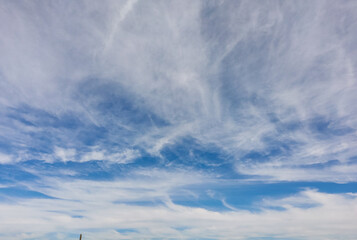 blue sky with lots of white clouds