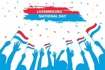 Happy Luxembourg National Day on June 23th Celebration Vector Design Illustration. Template for Poster, Banner, Advertising, Greeting Card, and Print Design Element - obrazy, fototapety, plakaty