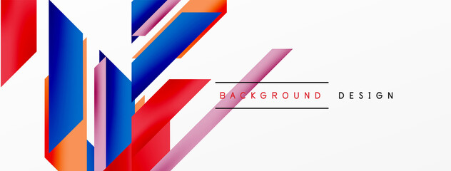 Minimal geometric abstract background. Dynamic 3d lines composition. Trendy techno business template for wallpaper, banner, background or landing