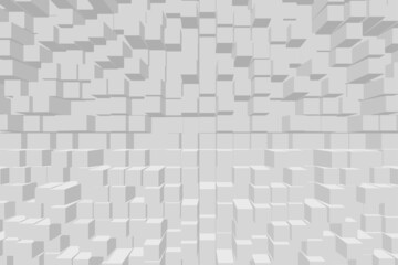 White Background With Abstract Cubes