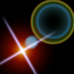 Night, stars, abstract background with glowing circles