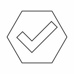 Check marks, Tick marks, Accepted, Approved, Yes, Correct, Ok, Right Choices, Task Completion, Voting. - vector mark symbols. Black outline design. Isolated icon.