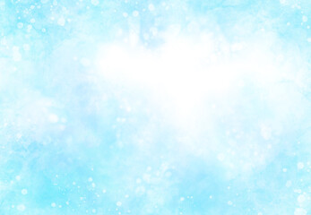 はじける水しぶきのようなライトブルーの水彩背景