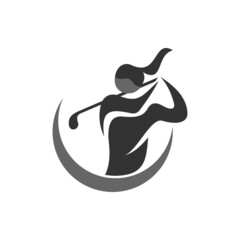 Golf Player Logo Design Template