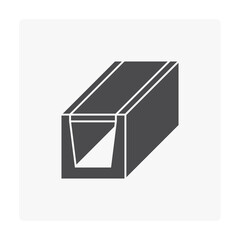 Drain gutter and cover vector icon. May called trench, ditch, street or concrete gutter for irrigation, stormwater drainage system by drain water from lawn, garden, yard, road, city, driveway to sewer