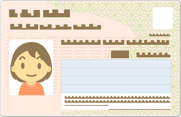 マイナンバーカード表面のサンプルイラスト（ボブカット）