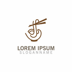 Noodles logo design image, food restaurant business template