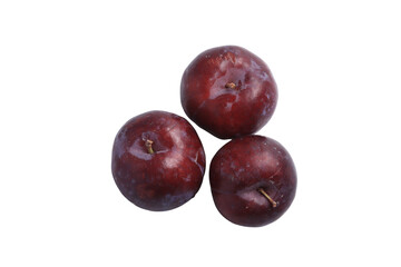 Fresh plum on a white background, unretouched.