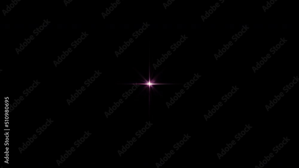 Aufkleber abstract loop center purple light lens flares with moving and rotating light rays shimmer animation.