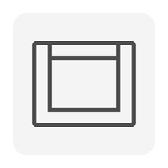 Drain gutter and cover vector icon. May called trench, ditch, street or concrete gutter for irrigation, stormwater drainage system by drain water from lawn, garden, yard, road, city, driveway to sewer