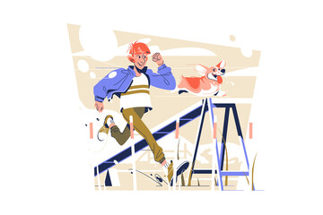 Owner and agility dog training