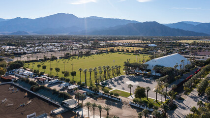 Obraz premium Aerial palm tree view of Coachella, California, USA.