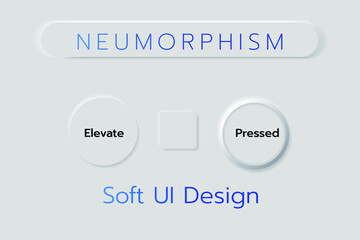 Neumorphism Bottons Soft Ui Design.UI template applications.