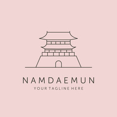 namdaemun icon line art logo vector symbol illustration design