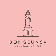 bongeunsa landmark icon line logo vector symbol illustration design