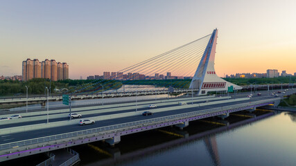 Satellite Bridge on the Yitong River in Changchun, China