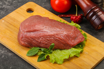 Raw beef piece for cooking