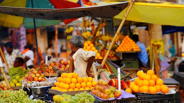fruits seller at street outdoor image