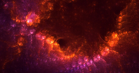 3D rendering abstract colorful fractal light background