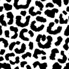 Obraz na płótnie Canvas Leopard skin artwork imitation print. Vector seamless pattern