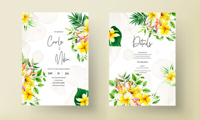 beautiful watercolor summer floral wedding invitation card