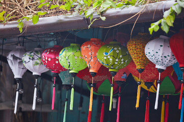 colorful lanterns on the street