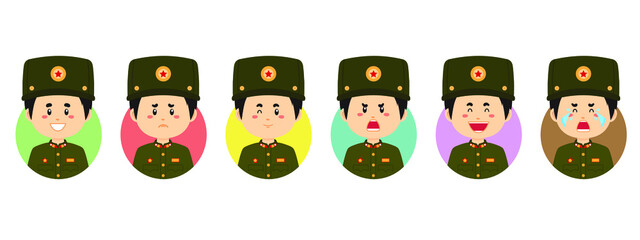 North Korea Avatar with Various Expression