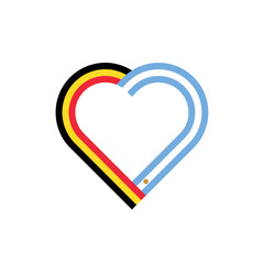 unity concept. heart ribbon icon of belgium and argentina flags. vector illustration isolated on white background