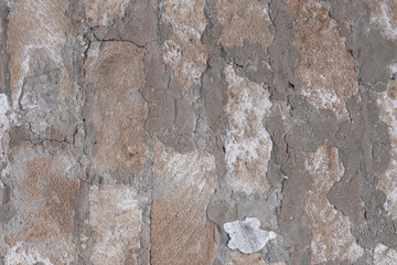 Texture of an old plastered wall and bricks